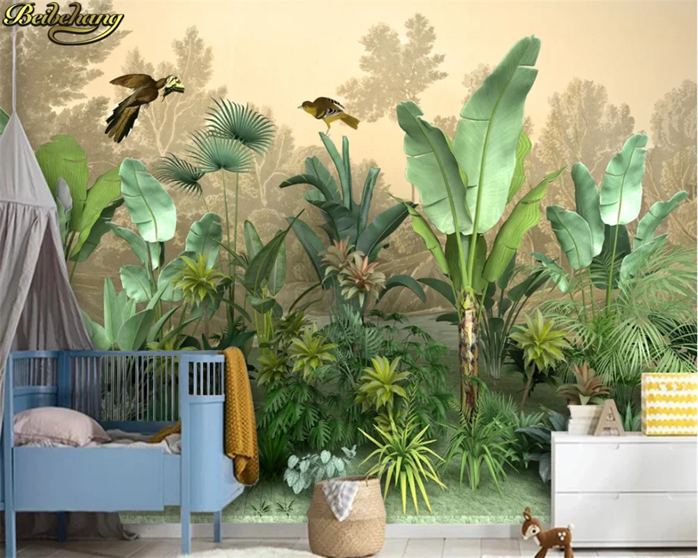 Medieval 3D Rendering Customizable HD Tropical Rainforest Plant Landscape Wallpaper Mural Background Wall Paper Pared