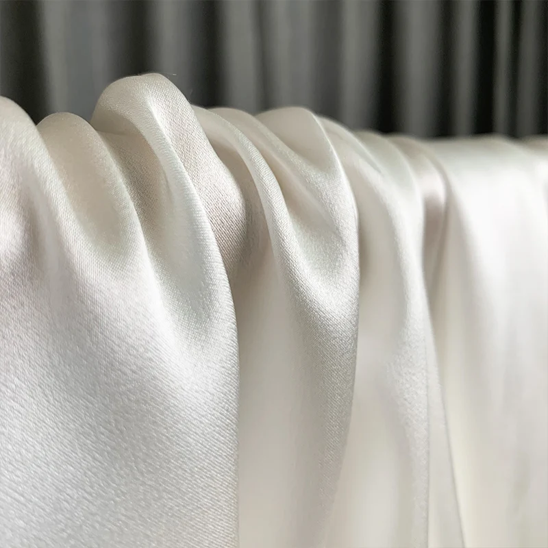 Sample Testing,  16 Mm Silk Satin Fabric, 100% Pure Mulberry Silk, 140 Cm Width,  Natural Off White Color, On Sale