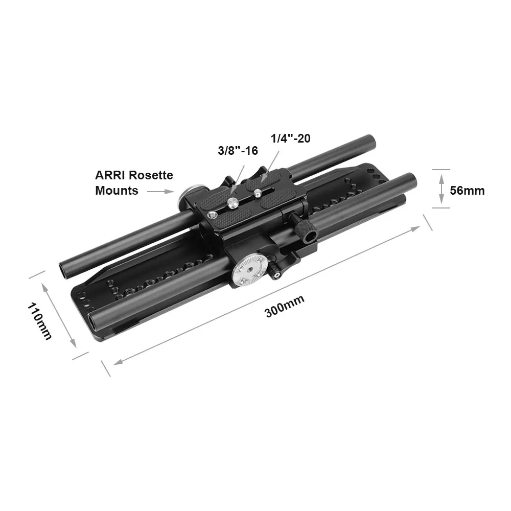KIMRIG Quick Release Arri Schwalbenschwanz Basis Platte Mit Acra Basis Platte Dual 15mm Rod Clamp Für Universal Dslr Kameras camcorder – Detail 11