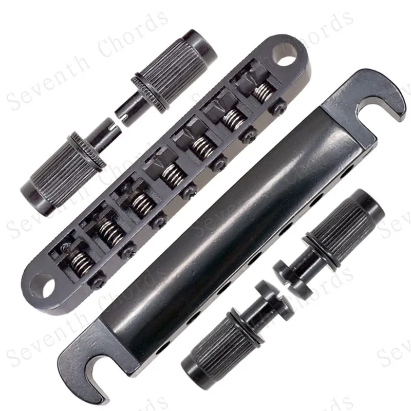 EIN Set 7 Saiten Brücke Und Saitenhalter Für E-gitarre Chrom Und Schwarz Für Wählen Musical Instrument Zubehör Teile – Detail 17