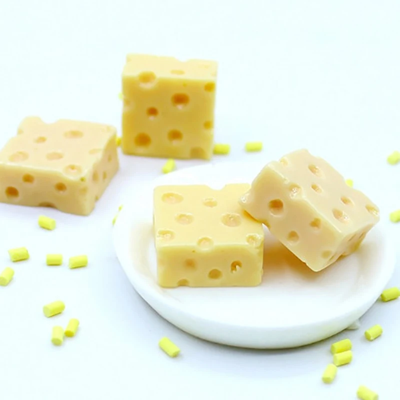 10Pcs Mini Cheeses for 1/12 Scale Dollhouse Simulation Miniature Kitchen Food For Dollhouse Decals New