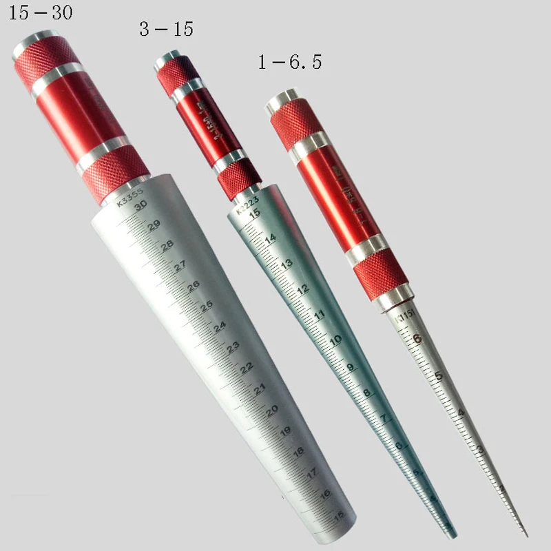 1-6.5mm 3-15mm Conical Feeler Gauge Taper Cone Cylinder Gauge Hole Size Diameter Taper measure Gauge