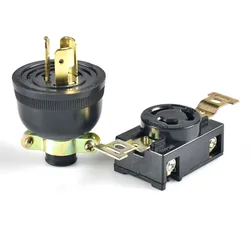 Black 250V 30A American NEMA Anti-off diesel engine generator converter plug socket USA 3 pole industry power wiring plug socket