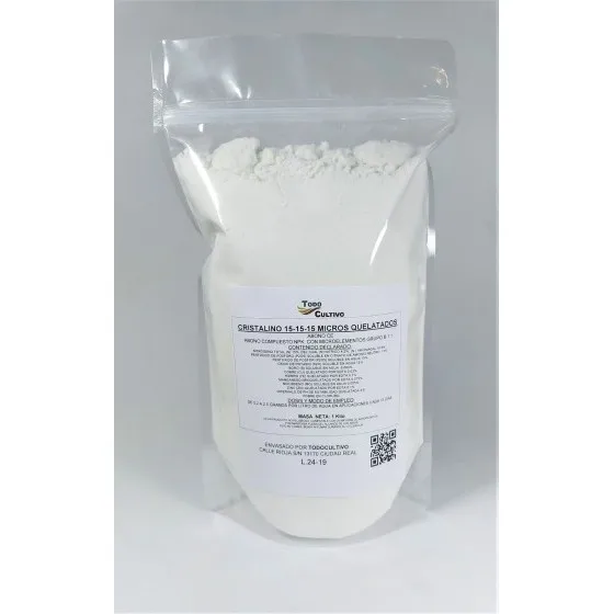 Fertilizer NPK water soluble crystal with micronutrients Triple 15-15-15, increasing the quality from the fruits and the amount collected, improved root development and its power absorption