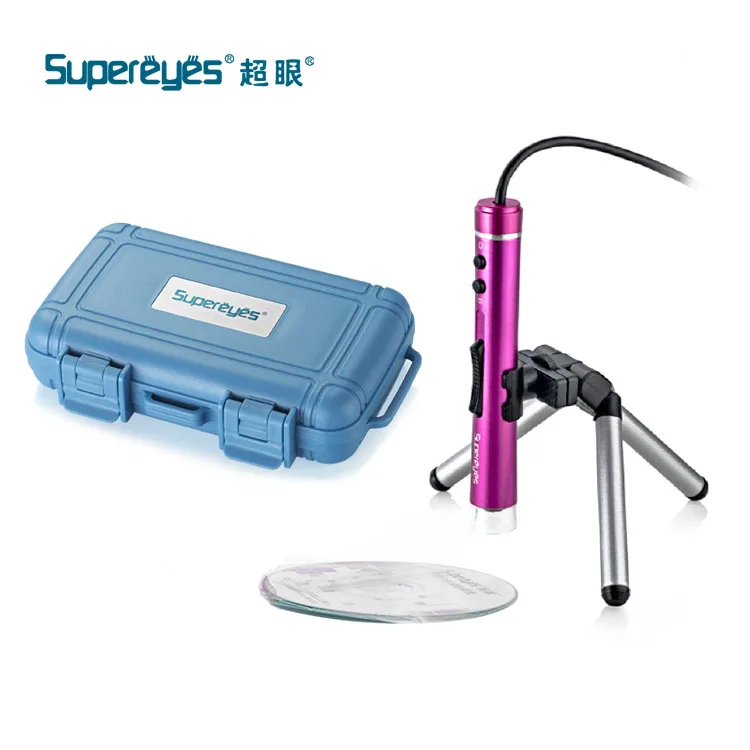 Supereyes B010 2MP 1-500x USB Digital Microscope Video Camera Handheld Endoscope Magnifier  with LED for Skin Check Borescope