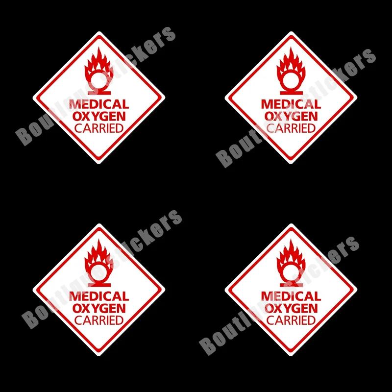 Medical Oxygen Car Sticker Car Van Coach Taxi Cab Practical Sticker Art Pattern Reminder Decal High Quality PVC Vinyl