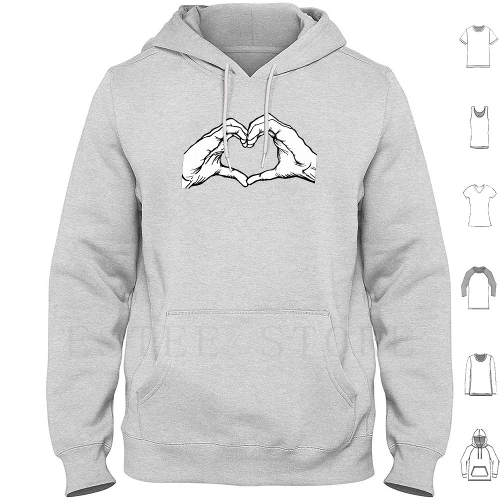 Heart Hands B&w Hoodies Heart Hands Love Kindness Realistic Heart Shape