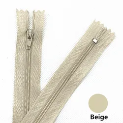 10pcs 4Inch-24inch(10cm-60Cm)Beige Nylon Coil Zippers for Tailor Sewing Crafts Nylon Zippers Bulk