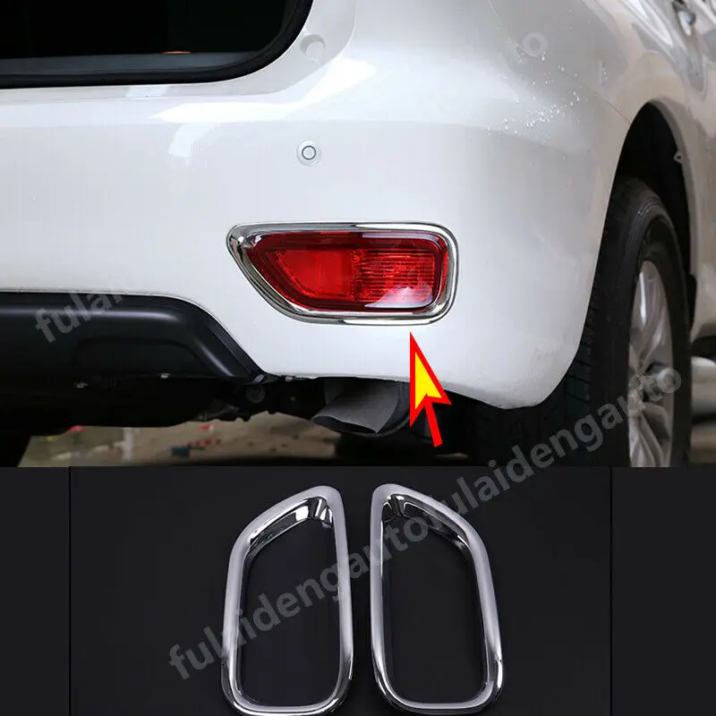 For Nissan Armada Patrol Y62 2017-2019 ABS Chrome rear Fog light lamp Moulding Cover Trim Car Accessories