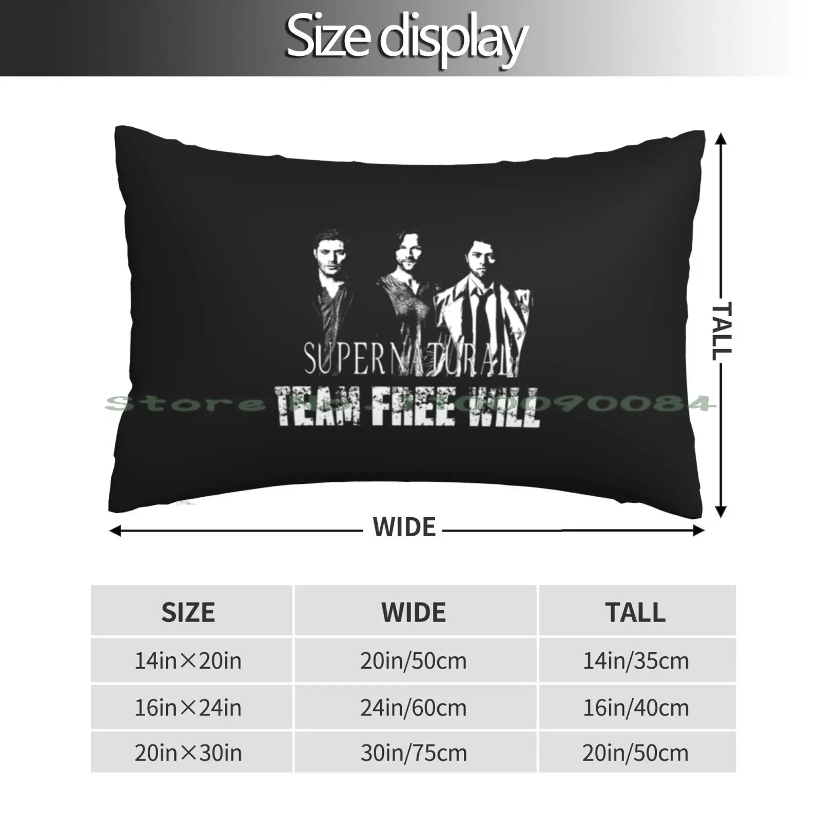 Supernatural Team Free Will White Silhouette | Perfect Gift Pillow Case 20x30 50*75 Sofa Bedroom Warpshaker Jester Of