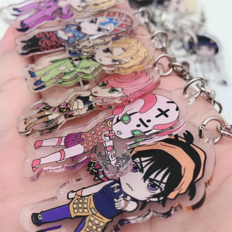 Anime JoJo Keychain Guido Mista Bruno Bucciarati Cosplay Accessories Key Chain Pendant Cartoon Badge