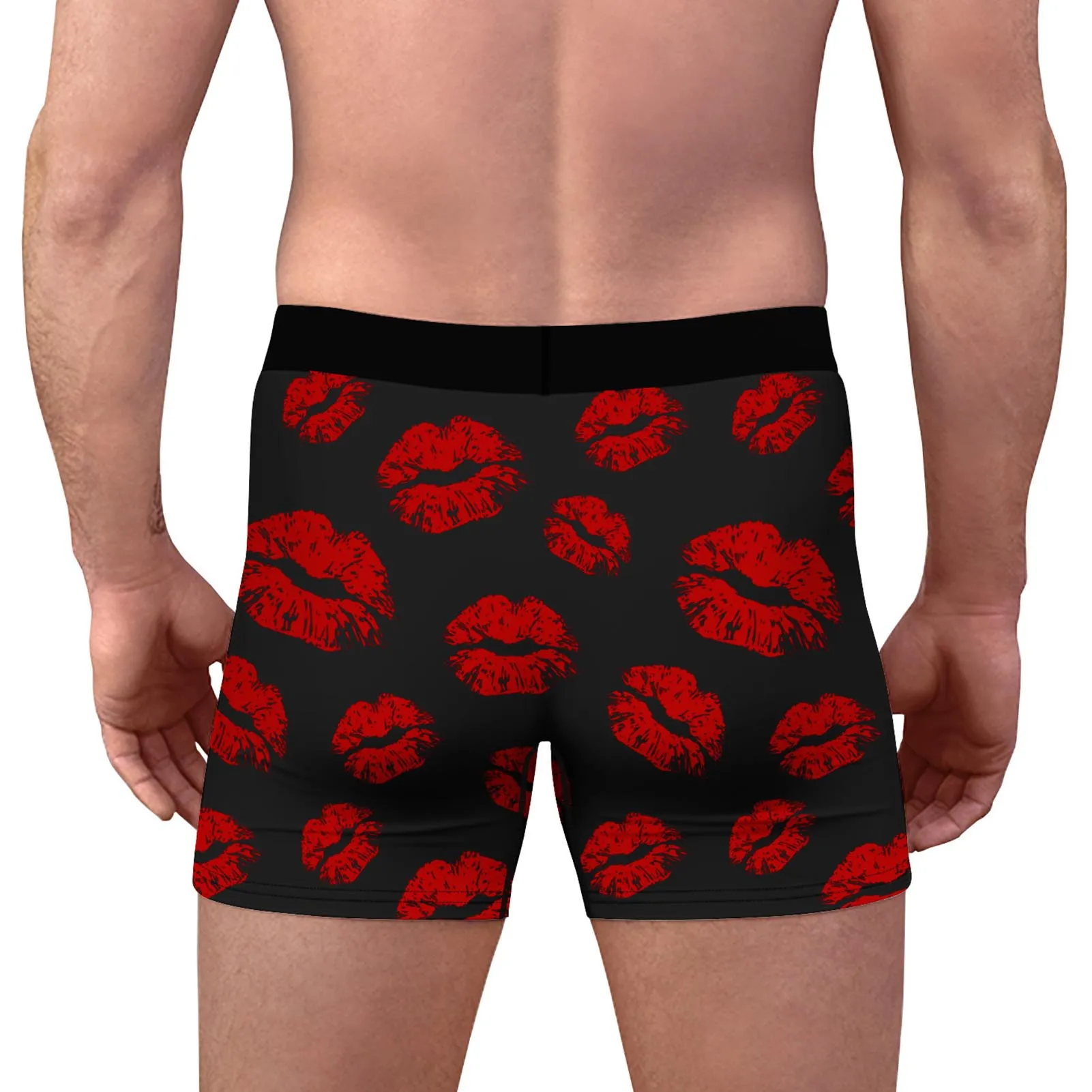 Boxer Shorts Underpants Men\'s Panties Breathable Funny Boxer Underwear Red lip Sexy Men Boxer Shorts Large Size XXL