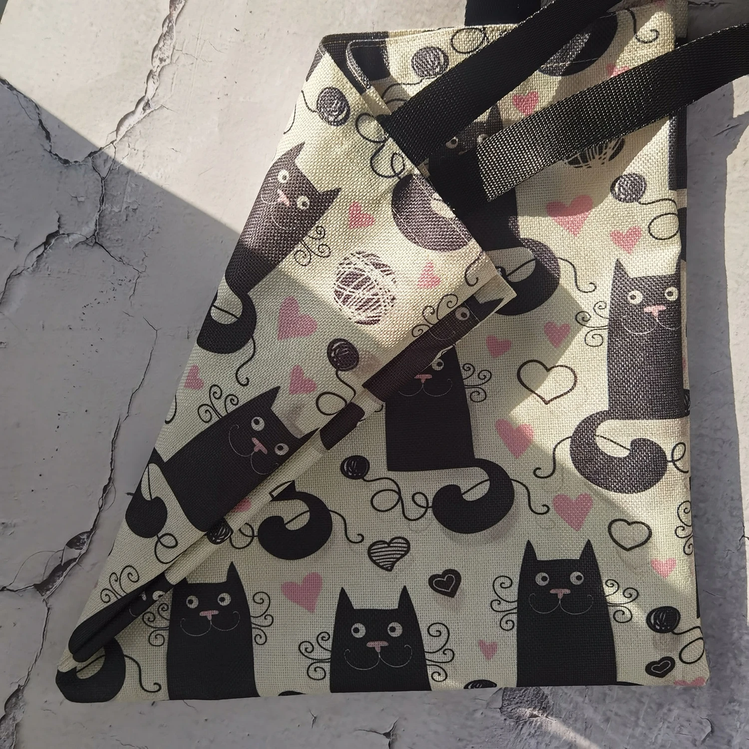 Minority Custom Pattern Fashion Shoulder Bags Cute Cartoon Cat Love Print Ladies Satchel Casual Tote Bags ECO Friendly Handbag