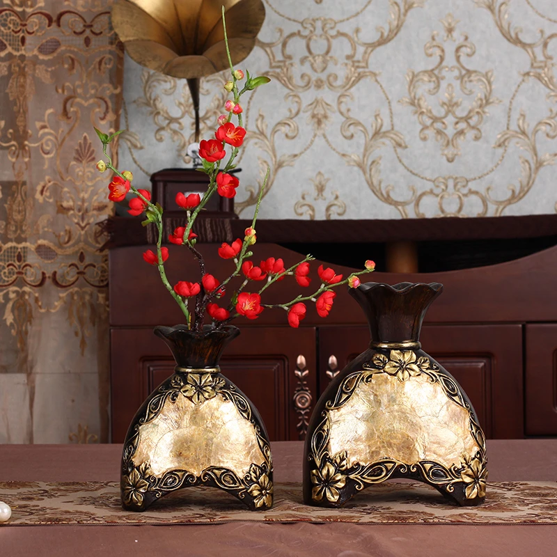 European style Vintage vase Three-piece suit Ornaments bedroom Flower arrangement living room Home Decoration Pretty