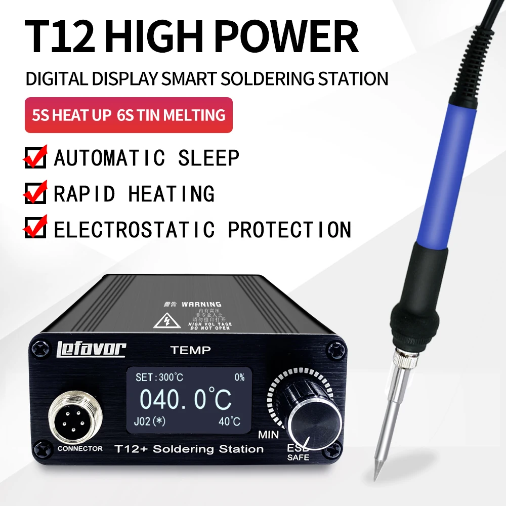 70W Digitaal Soldeerstation T12-X - Temperatuur Instelbaar Met LCD Display Voor Doe-het-zelf Reparatie