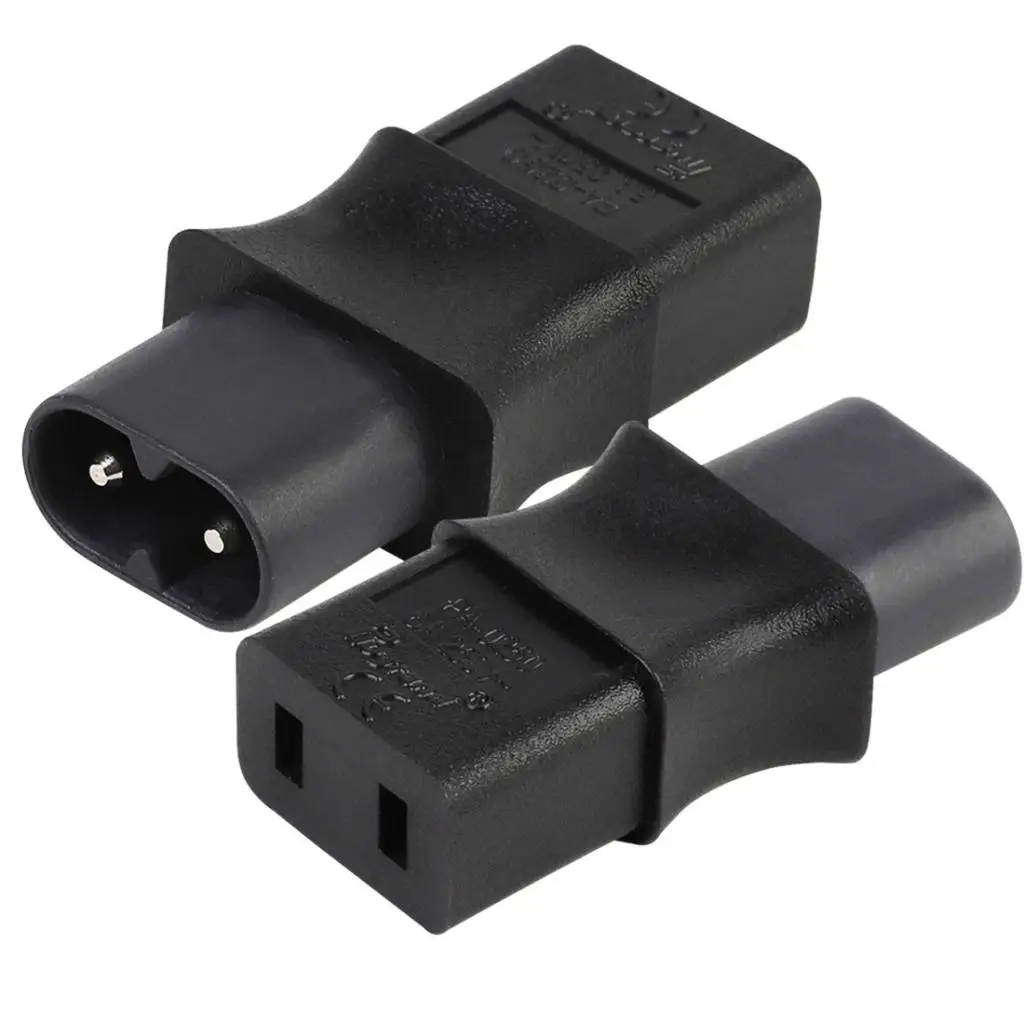 IEC 320 C8 Male To IEC 320 C9 2 Pin Female   Adapter 6A /250V