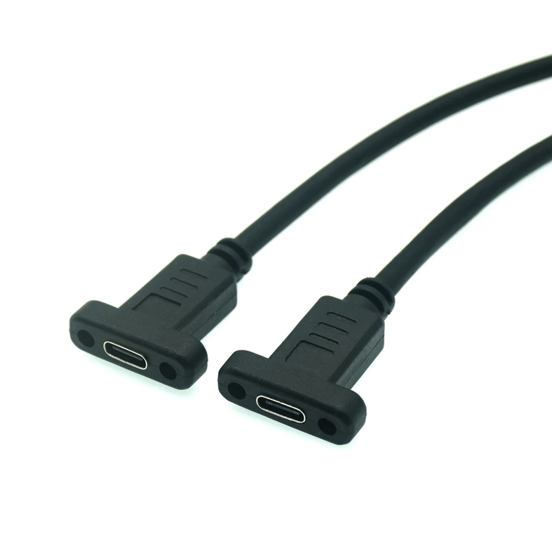 10 Gb/s 100 W 5 A PD 4K USB-C USB 3.1 Typ C 90 stopni kąt prosty Przedłużacz męski na żeński z otworem na śrubę do montażu panelowego — zdjęcie 5