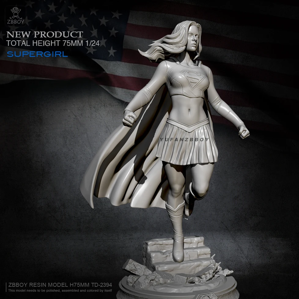 

75mm Resin figure kits Superwoman model self-assembled TD-2394