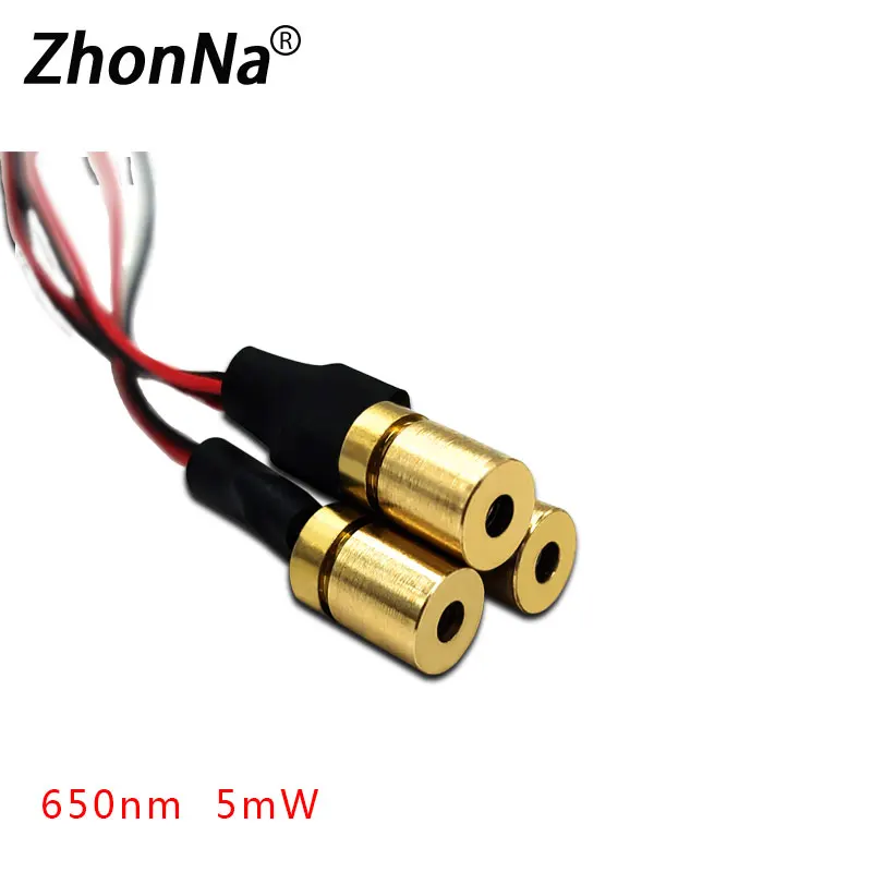 650nm 5mW 3V Red Laser Module Spot Irradiation Industrial Grade Laser Head Aiming Locator Mount Accessories Copper Head Dia6.5mm