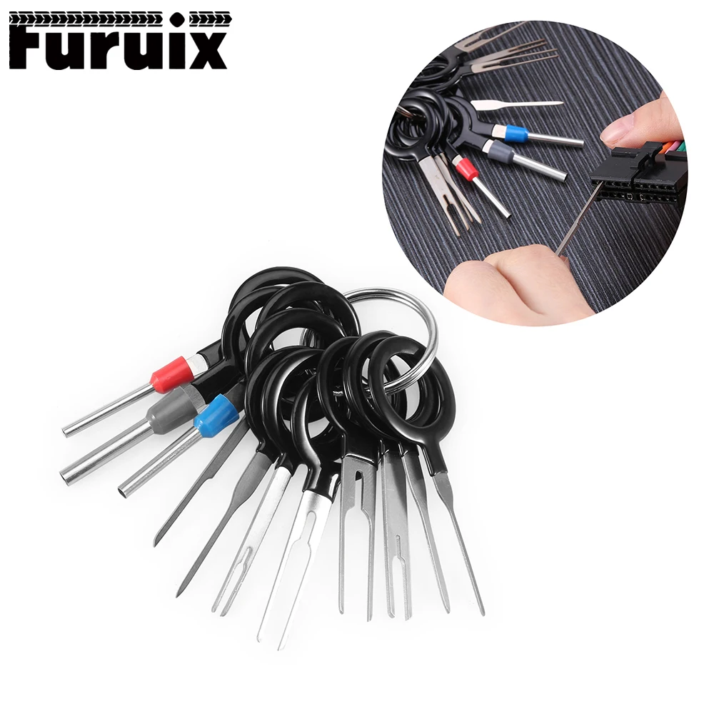 FURUIX  tools 11*Terminal Removal Tool Car Electrical Wiring Crimp Connector Pin Extractor Kit