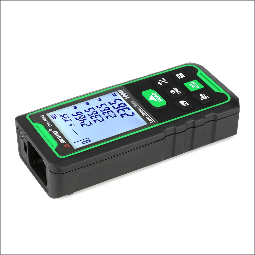 SNDWAY Laser Rangefinder Green Lines Distance Rangefinder Digital Range finder Laser Tape Distance Ruler Sensor Distance Meter