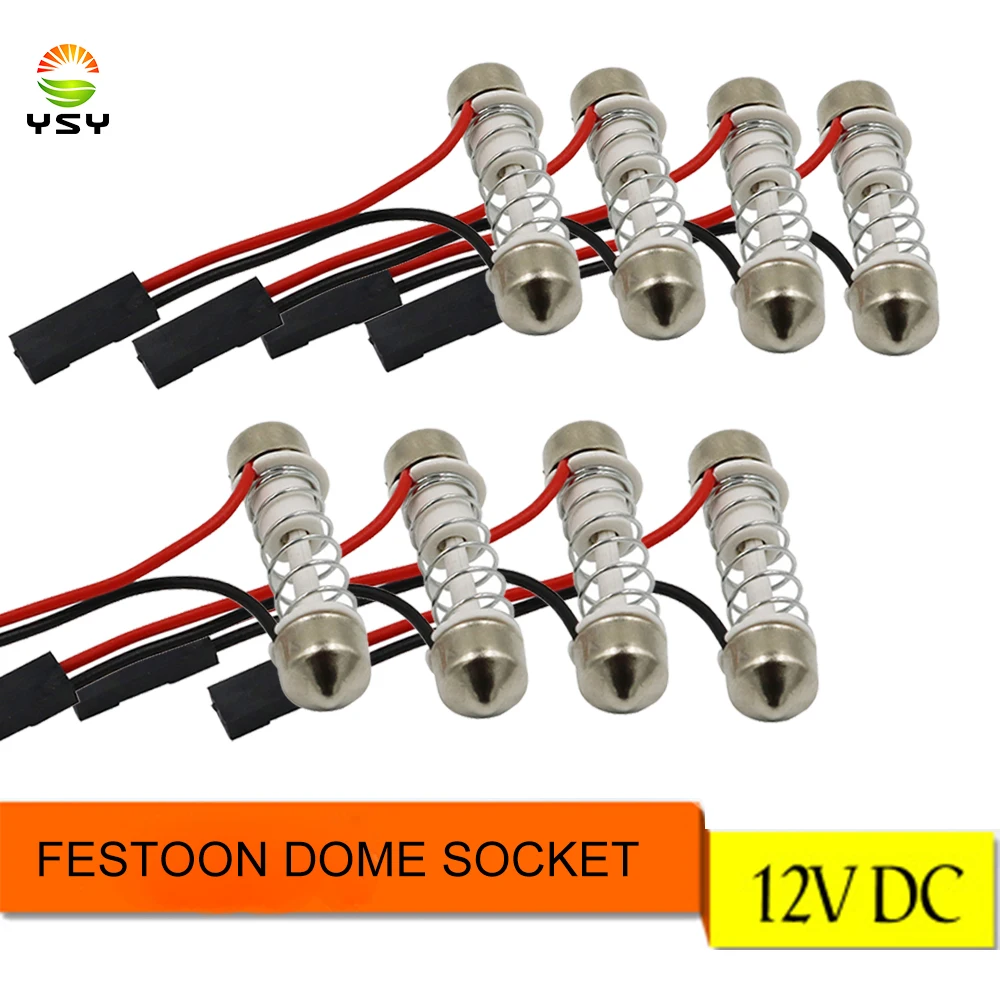 

YSY 10pcs T10 Ba9s T4w Festoon Connector Wire Cables For All Car Light Led Panel Dome Light Socket Harness Plugs Pin Adapter