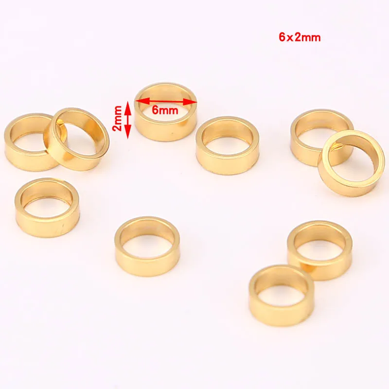 20pcs 6mm Diameter stainless steel Gold Color Closed Rings DIY Jewelry Accessories Marketing