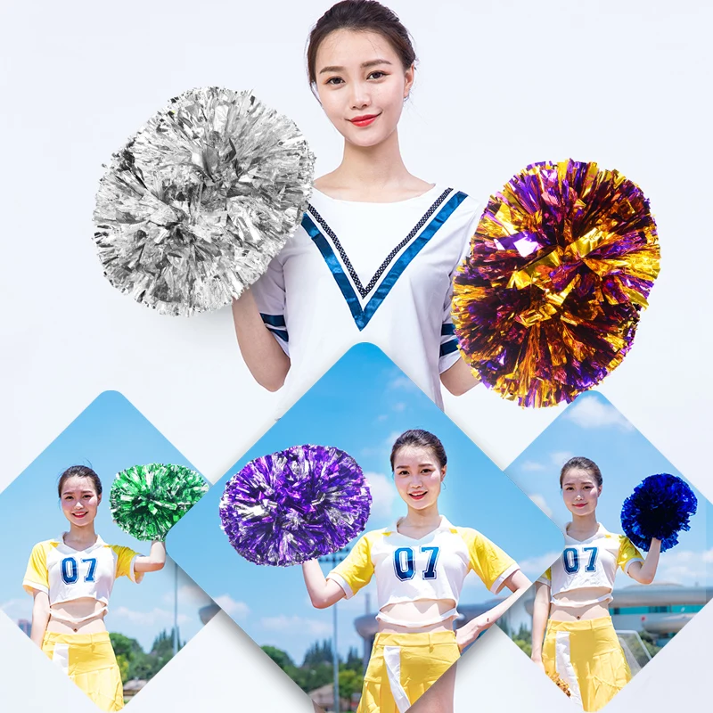 80g 500pcs (250 pairs) Metallic PET Cheerleader Pom Ppom Girl Cheering Dance