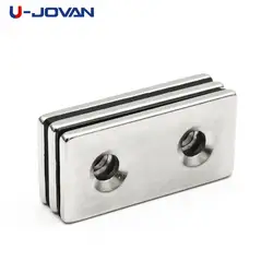 U-JOVAN 3/6/12 pz 40x20x3mm con doppio 5mm fori svasati magnete al neodimio forte magneti magnetici NdFeB blocco 40*20 * 3-5-5mm