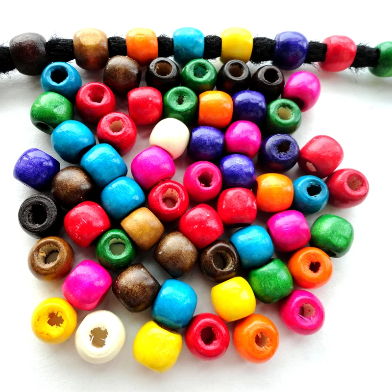 13-300pcs Colorful Wooden Spacer Beads Round Eco-Friendly Loose Wood Bead DIY supplies Bracelets Jewelry Making Accessories