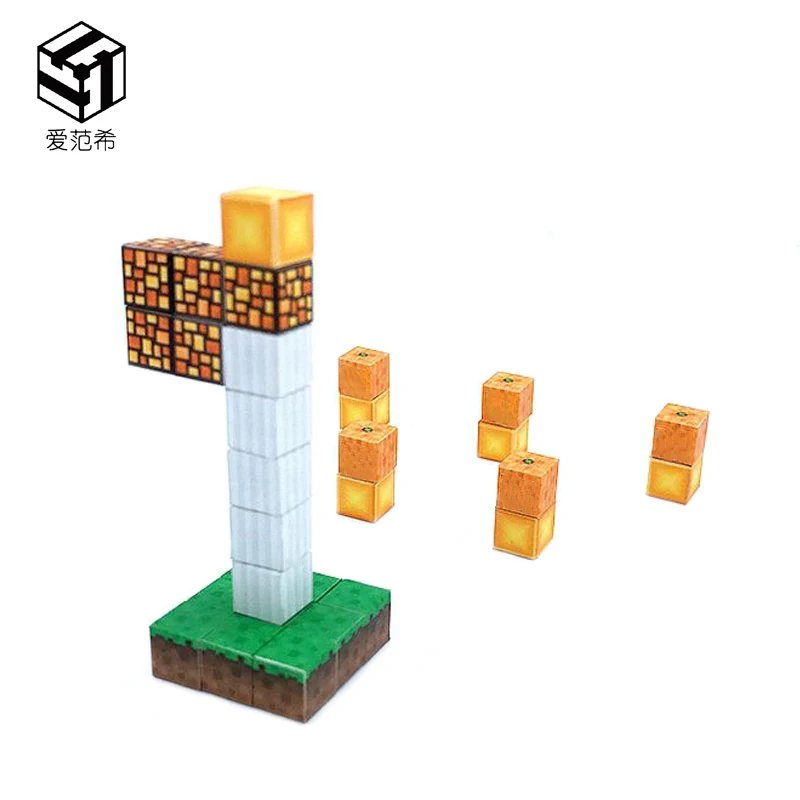 My World Mini Magnetic Building Blocks Raising The Fag Set Toys For Children Boy Kids Hobby Gift Figures Bricks Models Diy Kit