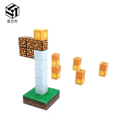 My World Mini Magnetic Building Blocks Raising The Fag Set Toys For Children Boy Kids Hobby Gift Figures Bricks Models Diy Kit