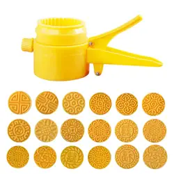 DIY Moon Cake Mold With 4/6 Stamps 3D Round Flower Decoration Tools, Mooncake Cookie Mold Set For Home Baking