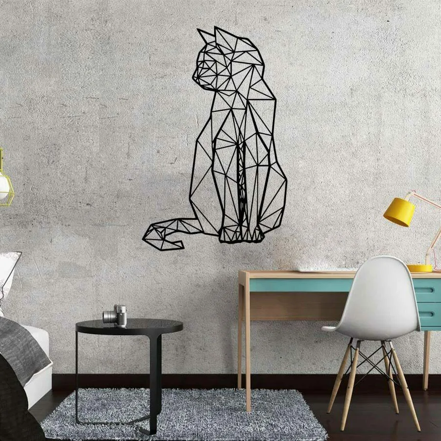 

Cat Geometry Wall Sticker Home Decor for Baby Room Kids Bedroom Nursery Pet Shop Interior Decoration Vinyl Window Decal Art M574