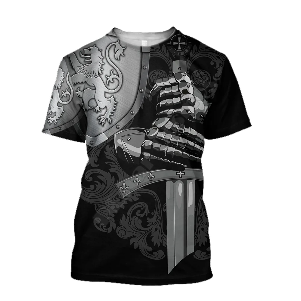 

Scottish Lion Armor 3D Printed t shirts women for men Summer Casual Tees Short Sleeve T-shirts Cosplay Costumes 06