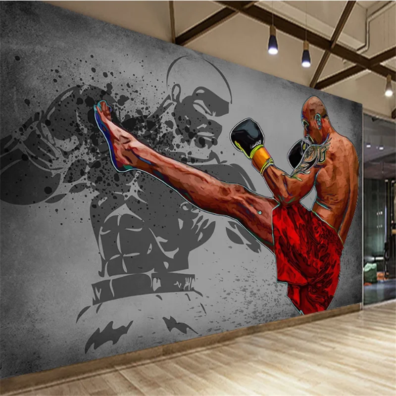 wellyu Customized large 3d wallpaper taekwondo gym boxing martial arts hall tooling background wall decoration wallpaper