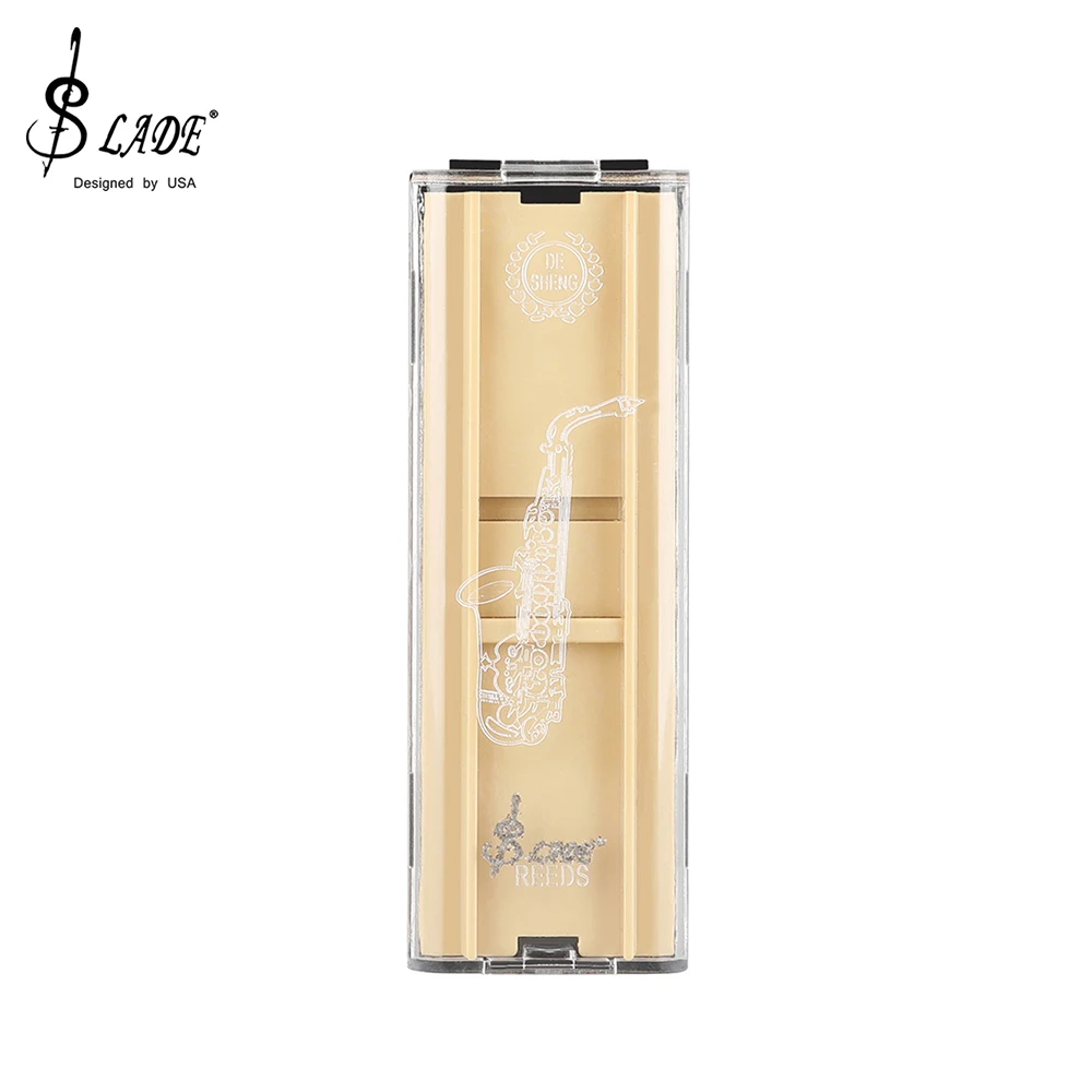 SLADE Reeds Case Sax Saxophone Clarinet Oboe Reeds ABS Transparent Case Storage Box Waterproof Wear Resistant General 2 Grids