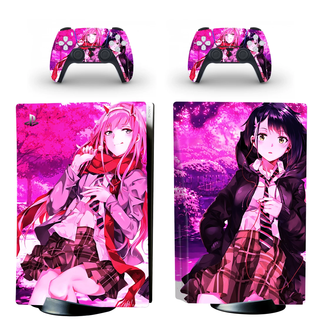 DARLING in the FRANXX PS5 Standard Disc Sticker Decal Cover for PlayStation 5 Console and 2 Controllers PS5 Disk Skin Vinyl