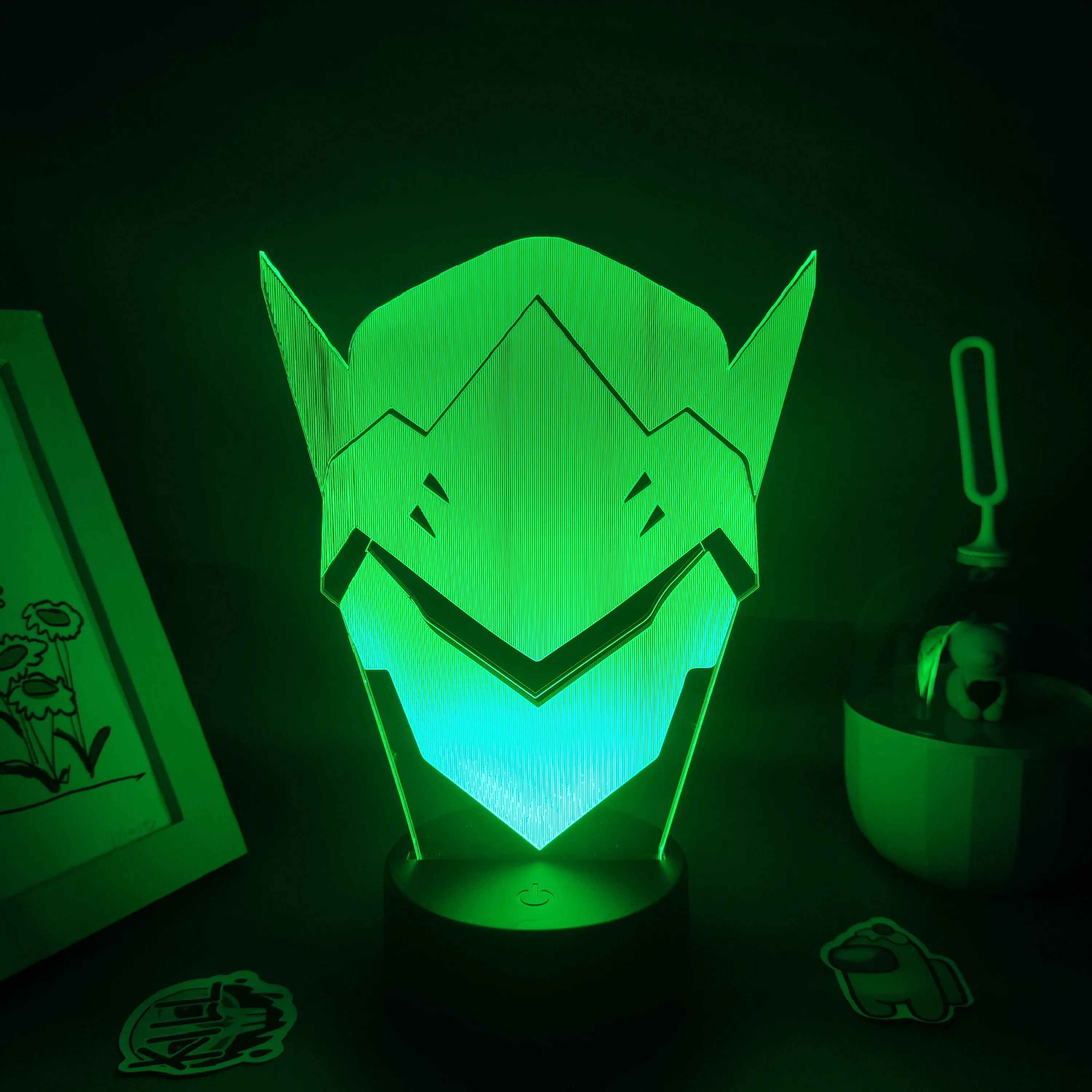 Overwatches OW Game Figure Shimada Genji 3D Lamps Led RGB Night Lights Birthday Gift Friend Gaming Bed Room Table Colorful Decor