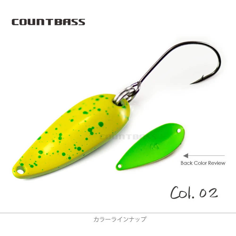 COUNTBASS Trout Spoons Size 2.4g and 4g Fishing Lures Casting Metal Baits for Salmon Pike Bass Brass Material