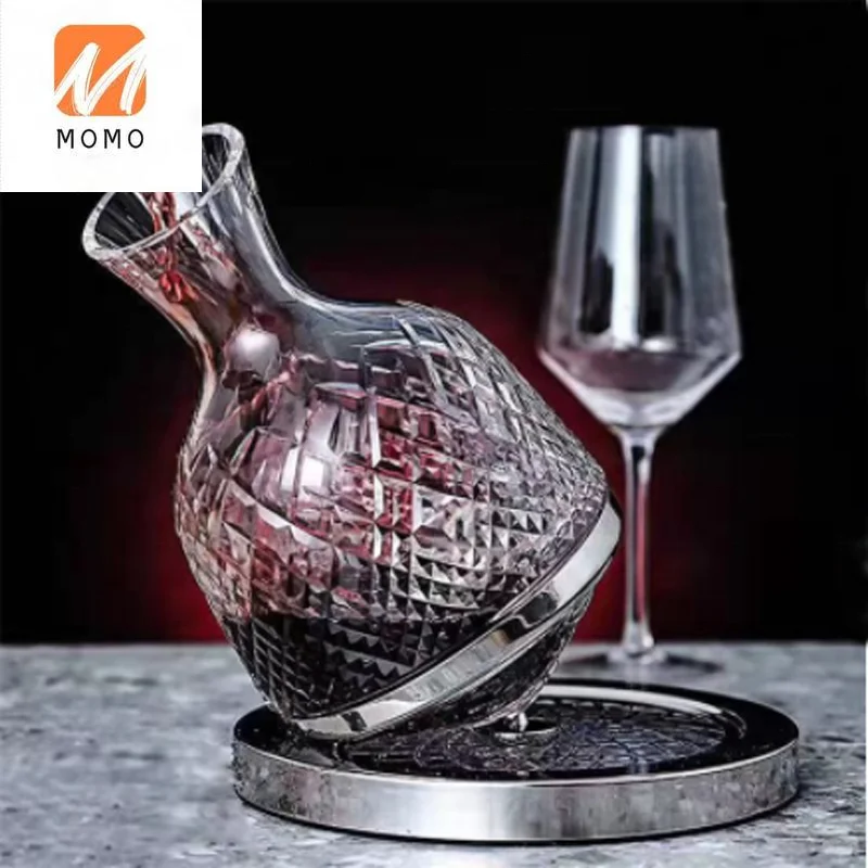 Decanter Gyro Decanter Lead-Free Crystal 360 Rotating Hand-Carved Diamond Creative Spin Decanter