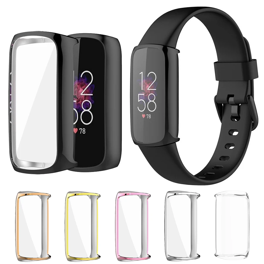 إسيدي لينة ساعة من البولي يوريثان الحالات ل Fitbit Luxe مكافحة صدمة خدش غطاء كامل الغطاء الواقي شل ل Fitbit Luxe