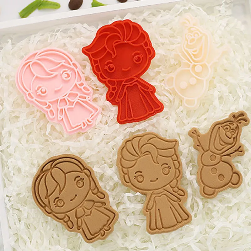 

Disney Frozen Princess Series Cartoon Elsa Anna DIY Cookie Mold Kitchen Dessert Baking Party Decorations Kids Birthday Gifts