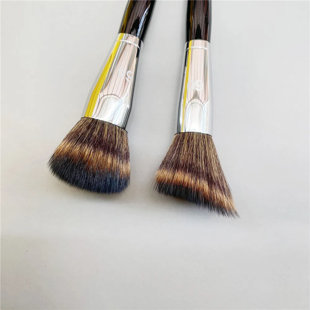 Pro Makeup Brushes Angled Diffuser 60 Foundation 64 with Soft Synthetic Hair Cosmetic Tool for Contour Highlighter Blush Powder