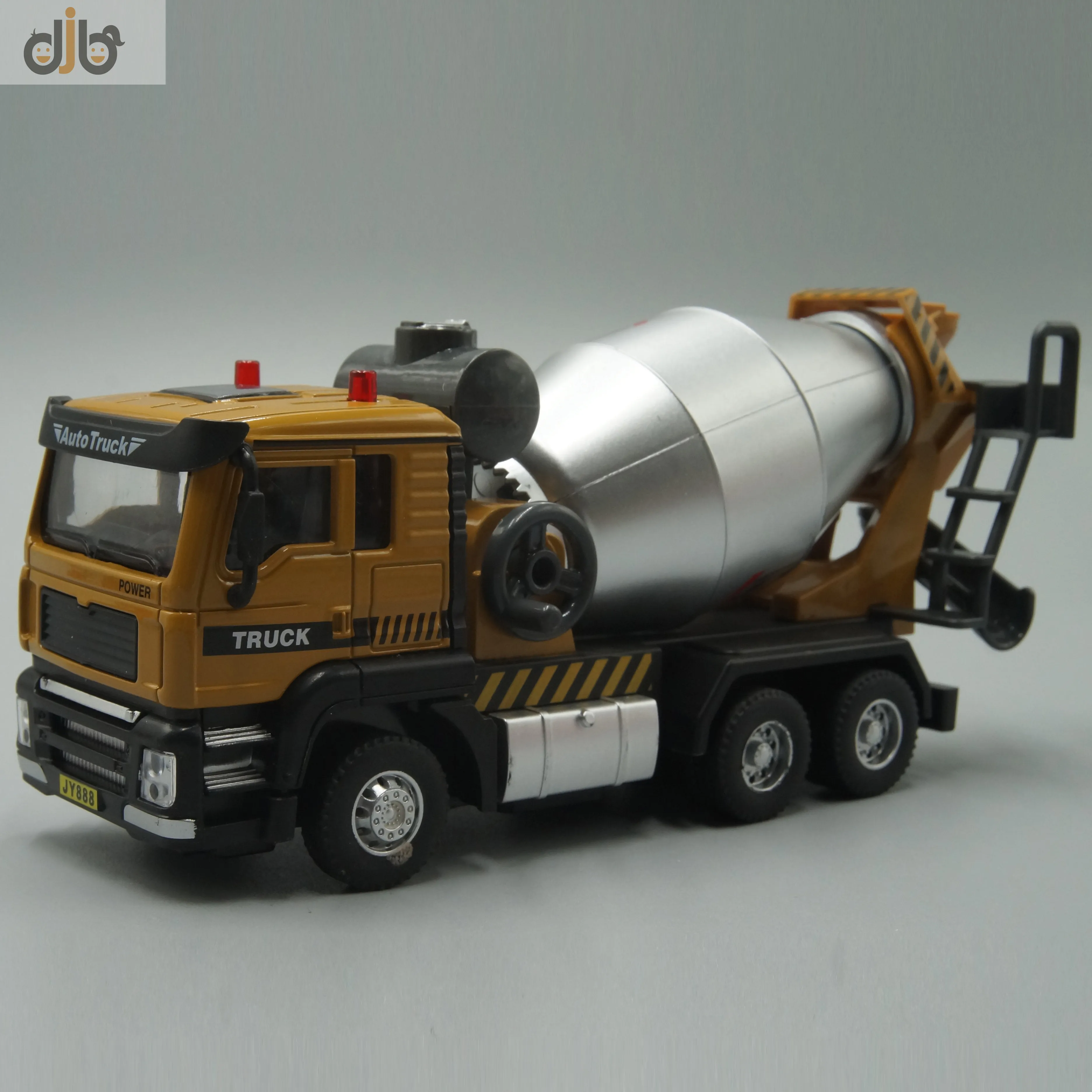 1:50 Diecast Metal Engineering Model Toy Concrete Mixer Truck Pull Back With Sound&Light