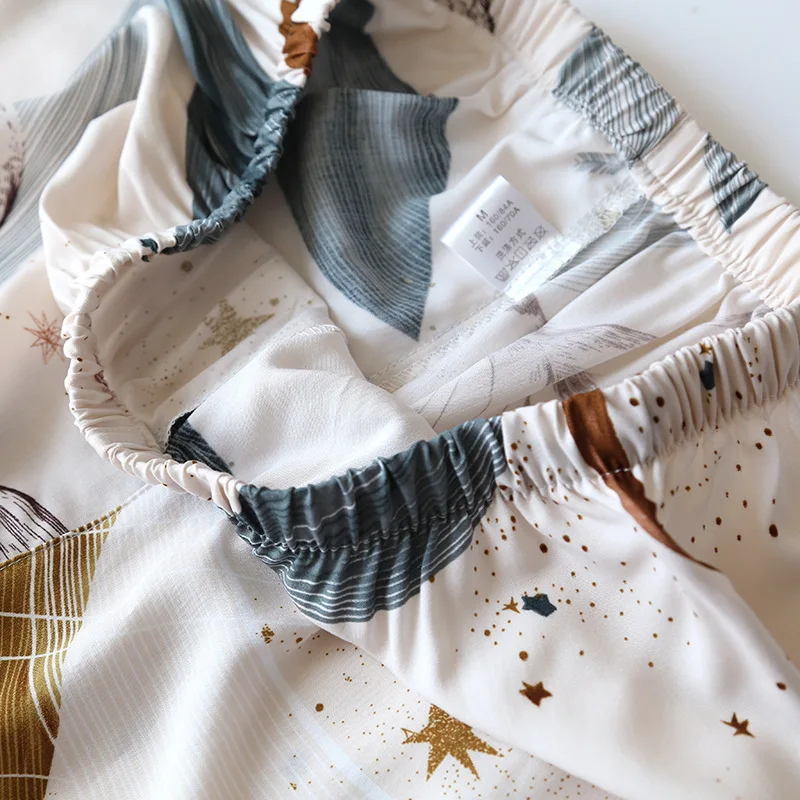 Frühling / Sommer Neu 100% Viskose Langarm-Hosen Damen-Pyjama-Set 3XL Übergröße Lange Schlafbekleidung Damen-Hausnachtwäsche – Detail 14