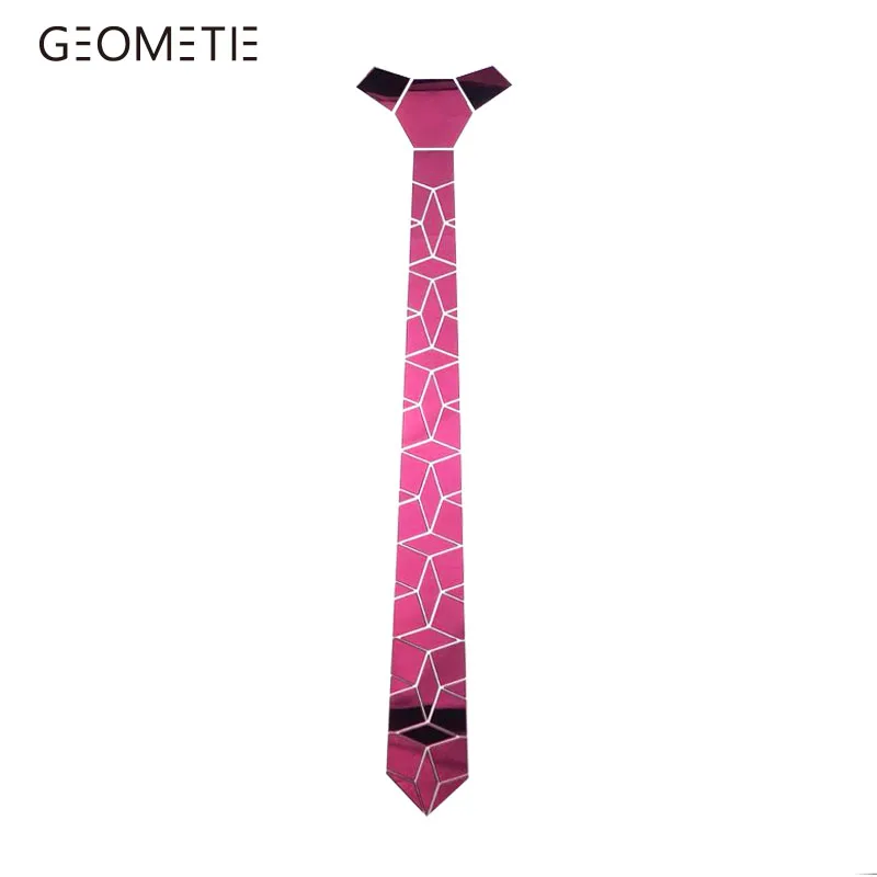 

Pink Mirror Little Diamond Style All Match Formal Outfit Necktie for Men and Women with Gift Box Tie Bling Magenta Mirror Ties