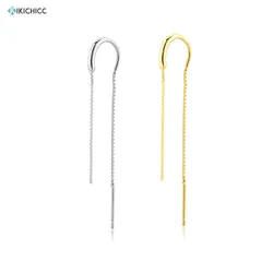 Kikichicc European New 925 Sterling Gold Chain Luxury Thread Pin Drop Earring 2020 Rock Punk Fashion Jewelry For Women Luxury