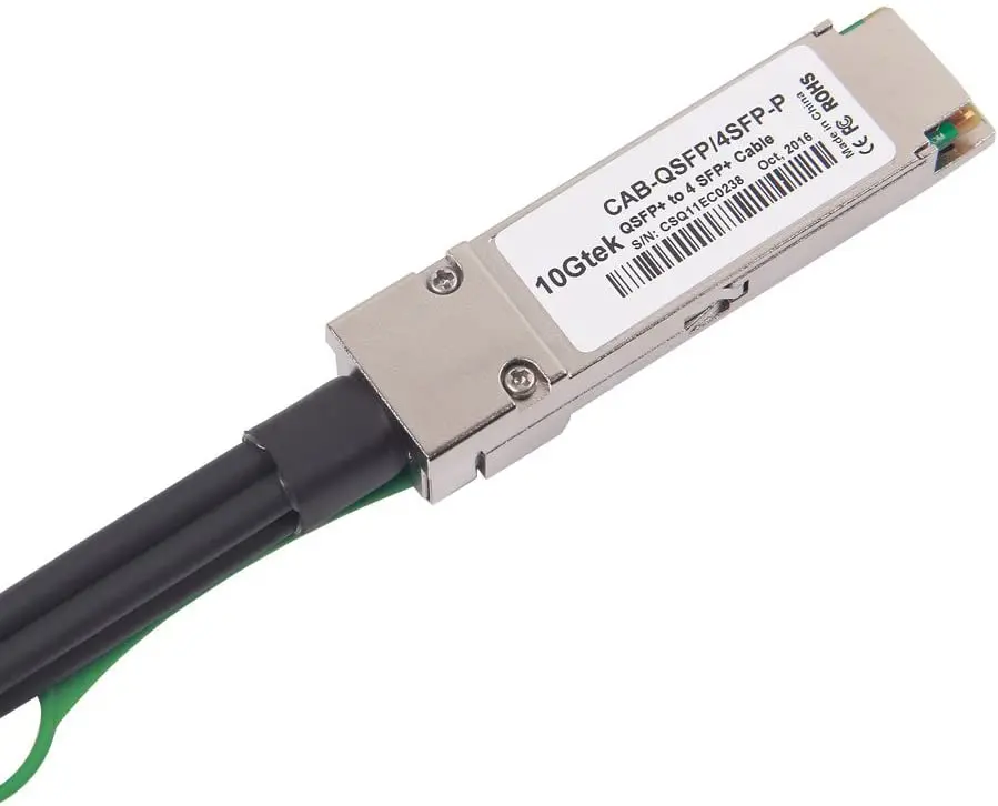 40G QSFP+ a 4xSFP+ Breakout DAC - 40GBASE-CR4 Cable pasivo de cobre de conexión directa Twinax QSFP a SFP para Cisco, 5 metros (16,5 pies)