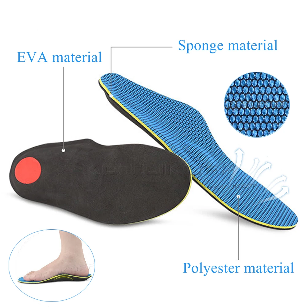 Kualitas Tinggi Parah Kaki Datar Sol Orthotic Dukungan Lengkungan Kaki Pijat Sisipan Sepatu Ortopedi Sol Tumit Pria Wanita